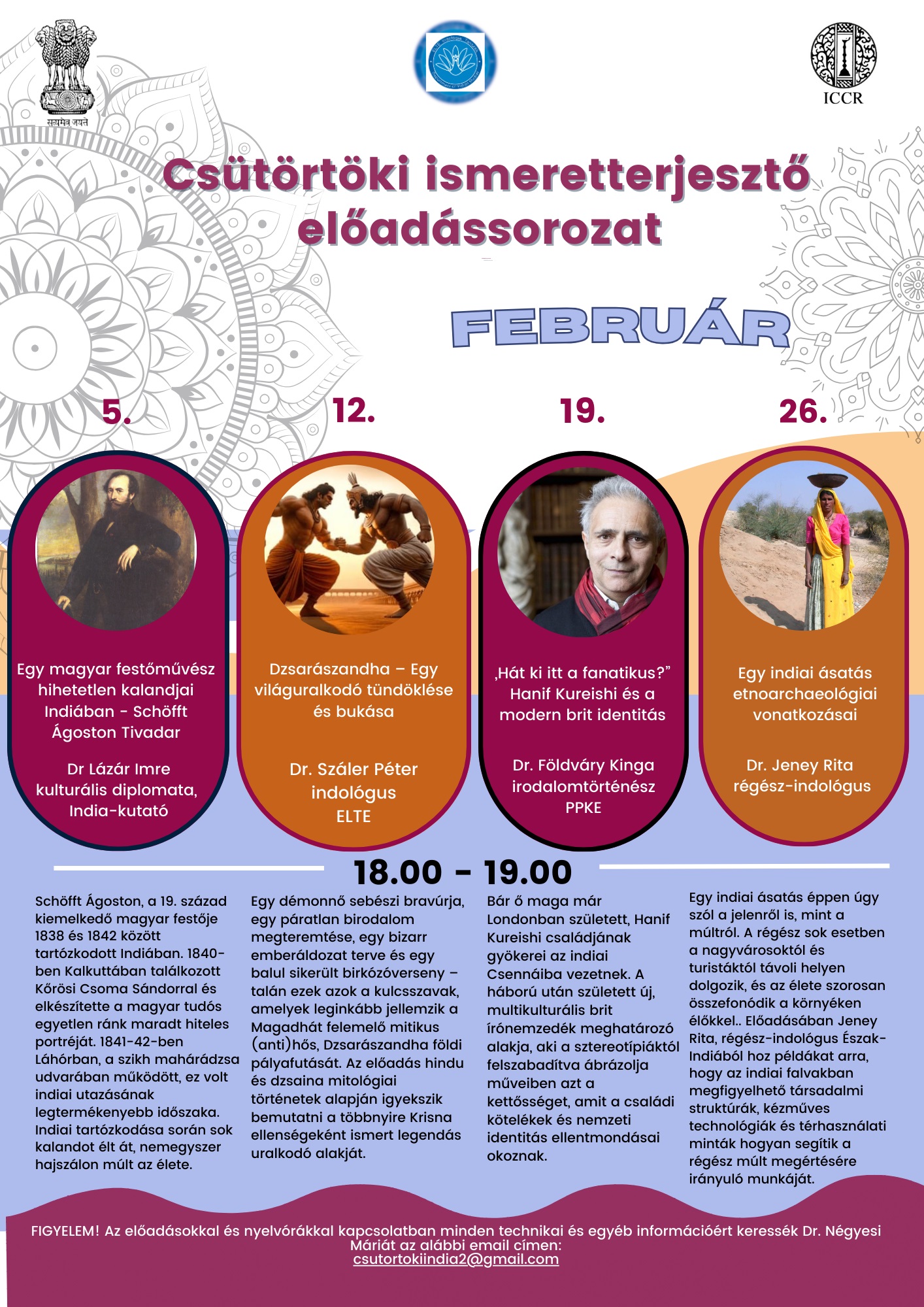 Csütörtöki ismeretterjesztő előadássorozat - februári program
